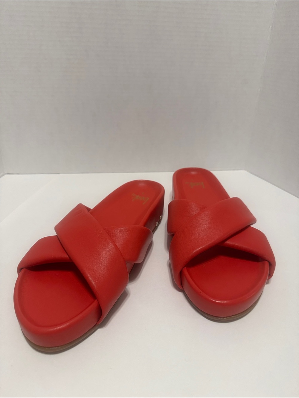 beek Red Crisscross Slide Sandals